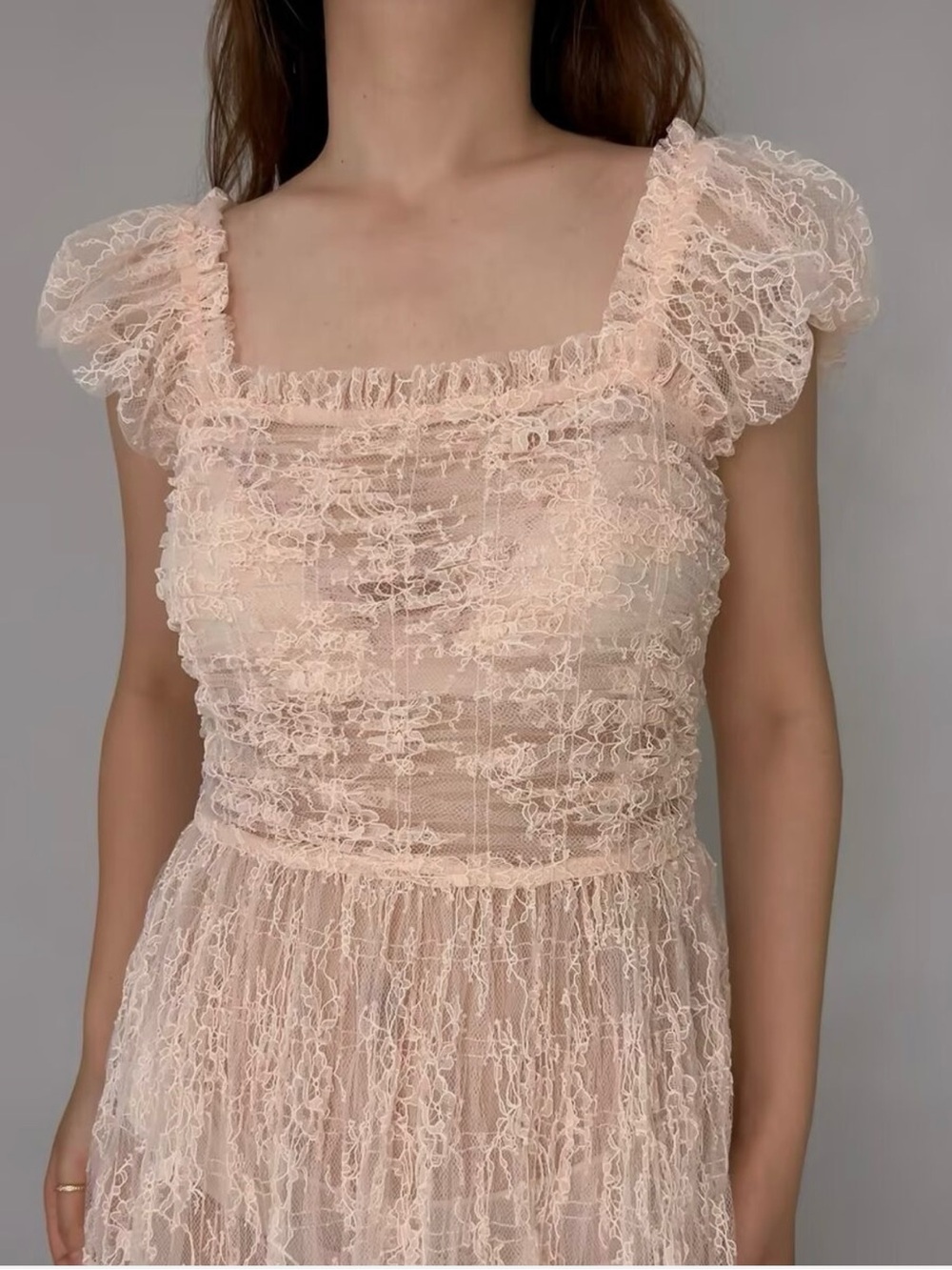 DOEN Delicate Lace Pamelina Maxi Dress in Petunia Pink - Picture 6 of 12